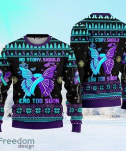 Suicide Prevention Awareness Butterfly Ugly Christmas Sweater For Men And Women