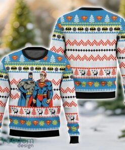 Superman And Batman Ugly Christmas Sweater 3D All Printed Sweater Christmas Gift