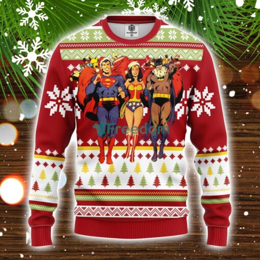 Superman Batman Wonder Woman Ugly Christmas Sweater Amazing Gift Idea Christmas Party Gift Product Photo 1