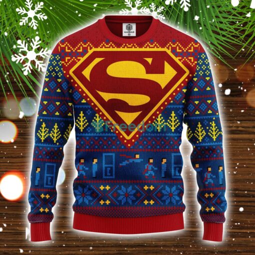 Superman Comic Ugly Christmas Sweater Amazing Gift Idea Christmas Party Gift Product Photo 1