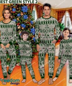 T-28 Trojan T28 Aircraft Family Pajamas Set Gift Family Christmas - T-28 Trojan T28 Aircraft Pajamas Set Family Photo Green