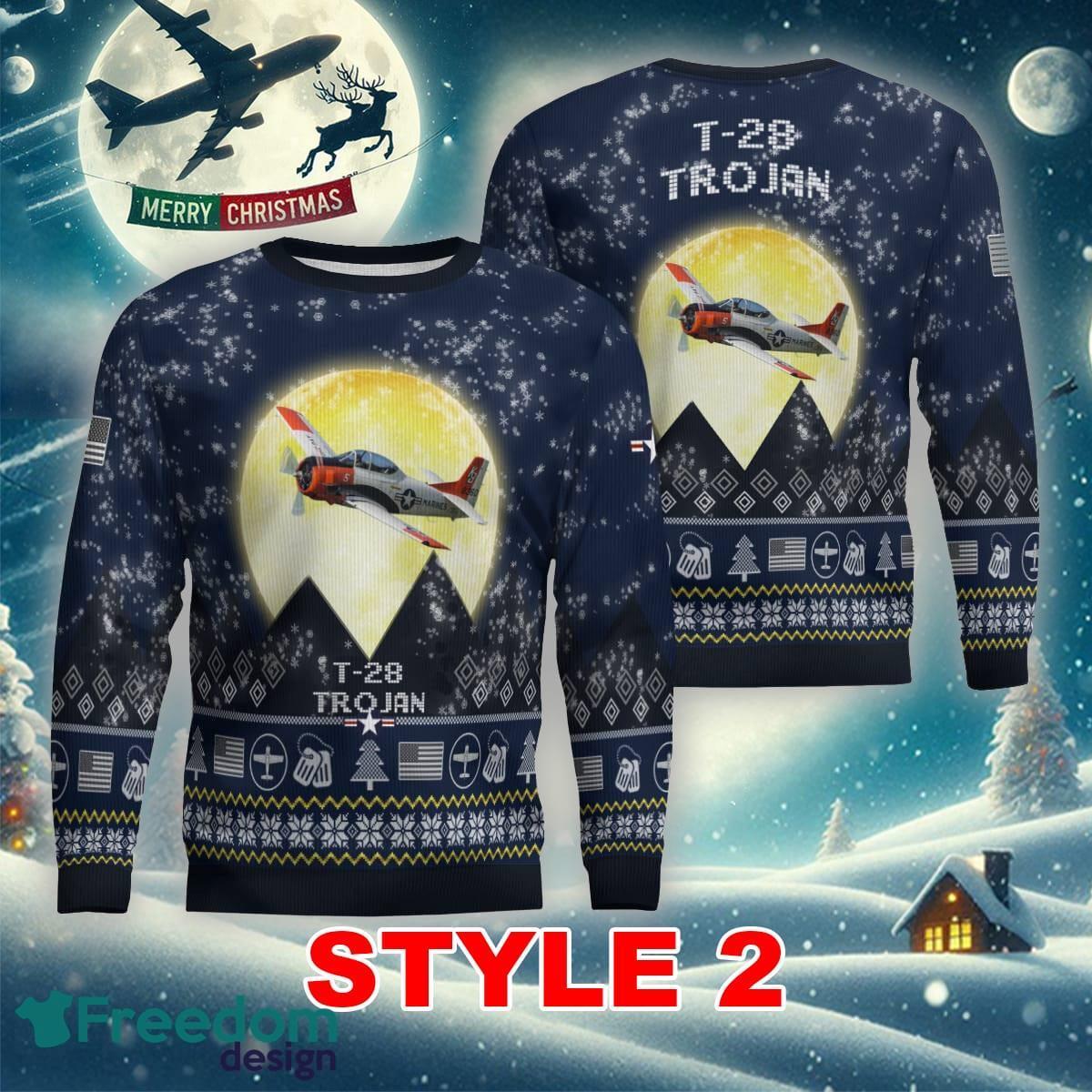T 28 Trojan T28 Aircraft Moonlight Multi Color Knitted Christmas Sweater Gift For Adult image T-28 Trojan T28 Aircraft Moonlight Multi Color Knitted Christmas Sweater Gift For Adult - T-28 Trojan T28 Aircraft Moonlight Ugly Christmas Sweater_11