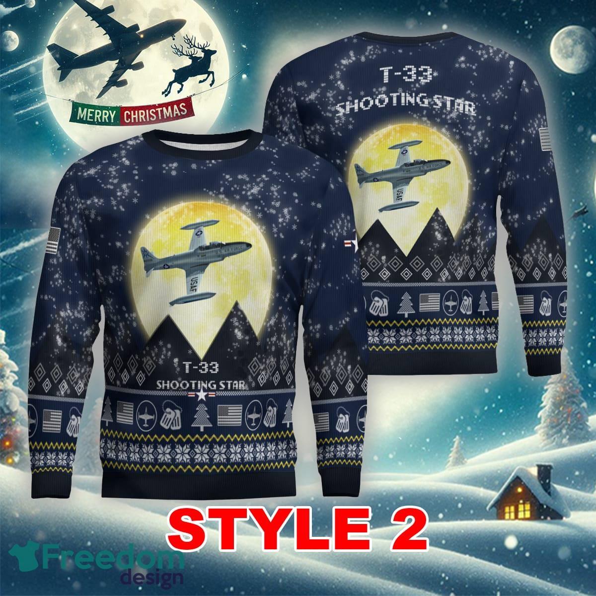 T 33 Shooting Star T33 Aircraft Moonlight Multi Color Ugly Christmas Sweater Gift For Men And Women image T-33 Shooting Star T33 Aircraft Moonlight Multi Color Ugly Christmas Sweater Gift For Men And Women - T-33 Shooting Star T33 Aircraft Moonlight Ugly Christmas Sweater_11