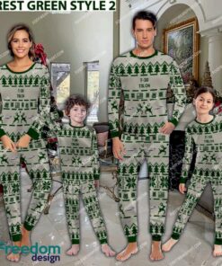 T-38 Talon T38 Ugly Christmas Aircraft Pajamas Set Family Men Women Children - T-38 Talon T38 Aircraft Pajamas Set Family Photo Green