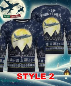 T-39 Sabreliner T39 Aircraft Moonlight Multi Color Ugly Christmas 3D Sweater Gift For Adult - T-39 Sabreliner T39 Aircraft Moonlight Ugly Christmas Sweater_11
