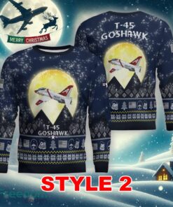 T-45 Goshawk T45 Aircraft Moonlight Multi Color Knitted Christmas Sweater Gift For Men And Women - T-45 Goshawk T45 Aircraft Moonlight Ugly Christmas Sweater_11