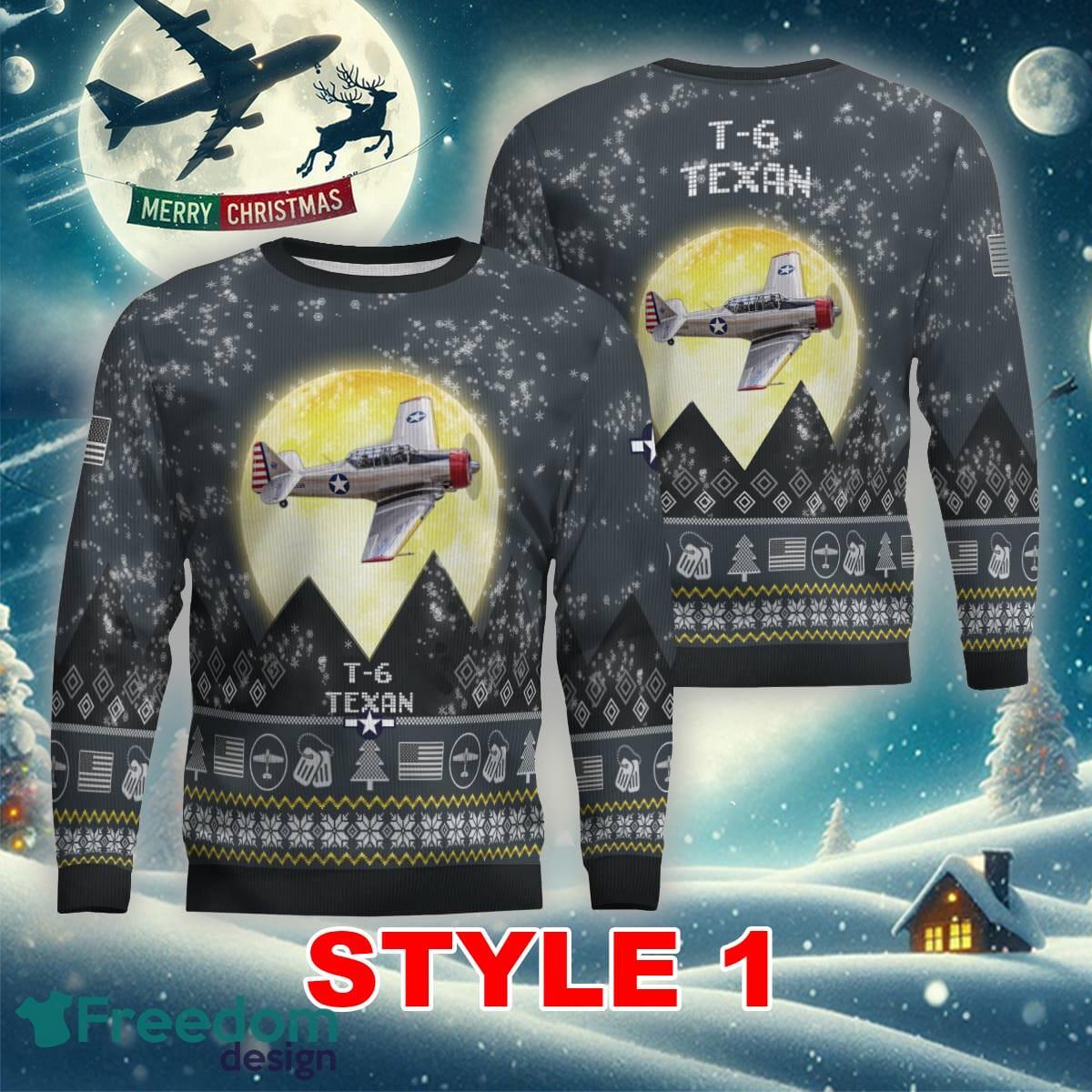 T 6 Texan T6 Aircraft Moonlight Multi Color Ugly Christmas Sweater Gift Holidays image T-6 Texan T6 Aircraft Moonlight Multi Color Ugly Christmas Sweater Gift Holidays - T-6 Texan T6 Aircraft Moonlight Ugly Christmas Sweater_1