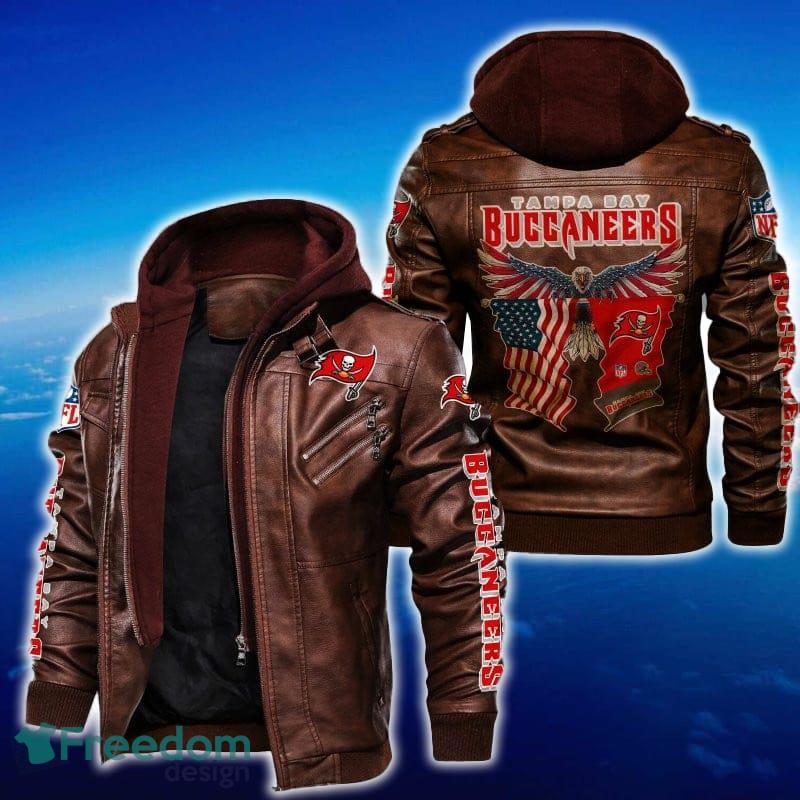 Tampa Bay Buccaneers NFL Eagle 2D Leather Jacket Black And Brown Color image Tampa Bay Buccaneers NFL Eagle 2D Leather Jacket Black And Brown Color - Tampa Bay Buccaneers NFL Eagle Leather Jacket_2