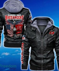 Tampa Bay Buccaneers NFL Eagle 2D Leather Jacket Black And Brown Color