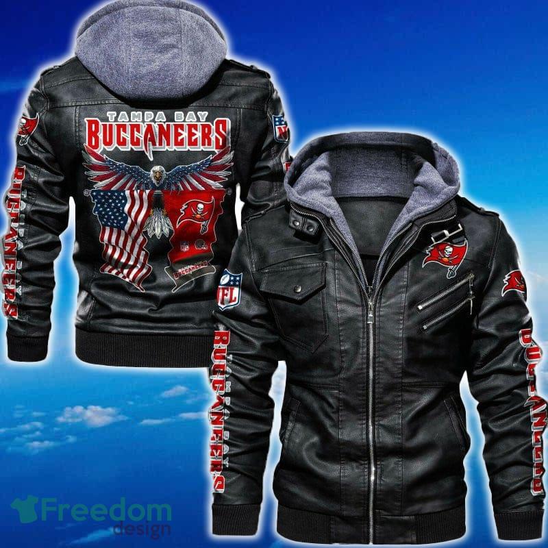 Tampa Bay Buccaneers NFL Eagle 2D Leather Jacket Black And Brown Color image Tampa Bay Buccaneers NFL Eagle 2D Leather Jacket Black And Brown Color - Tampa Bay Buccaneers NFL Eagle Leather Jacket_1
