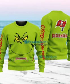 Tampa Bay Buccaneers NFL Ginch Face Funny Custom Name Ugly Sweater Merry Chistmas Gift For Fans