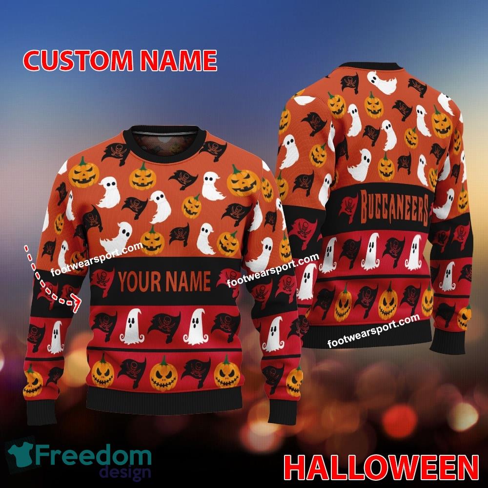 Tampa Bay Buccaneers Personalized Halloween Knitted Christmas Sweater For Fans image Tampa Bay Buccaneers Personalized Halloween Knitted Christmas Sweater For Fans - Tampa Bay Buccaneers Personalized Halloween Knitted Christmas Sweater For Fans