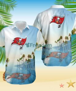 Tampa Bay Buccaneers Tropical Beach Blue Hawaiian Shirt