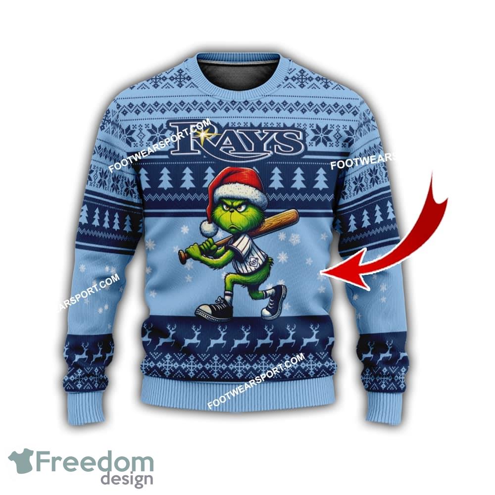 Tampa Bay Rays Grinch Style Knitted Christmas Sweater Gift For Adult image Tampa Bay Rays Grinch Style Knitted Christmas Sweater Gift For Adult - Tampa Bay RaysMulti Grinch Ugly Christmas Sweater Gift Adult Photo 1