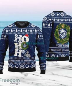 Tampa Bay Rays MLB Custom Name Christmas Wreath Ugly Sweater Christmas For Fans