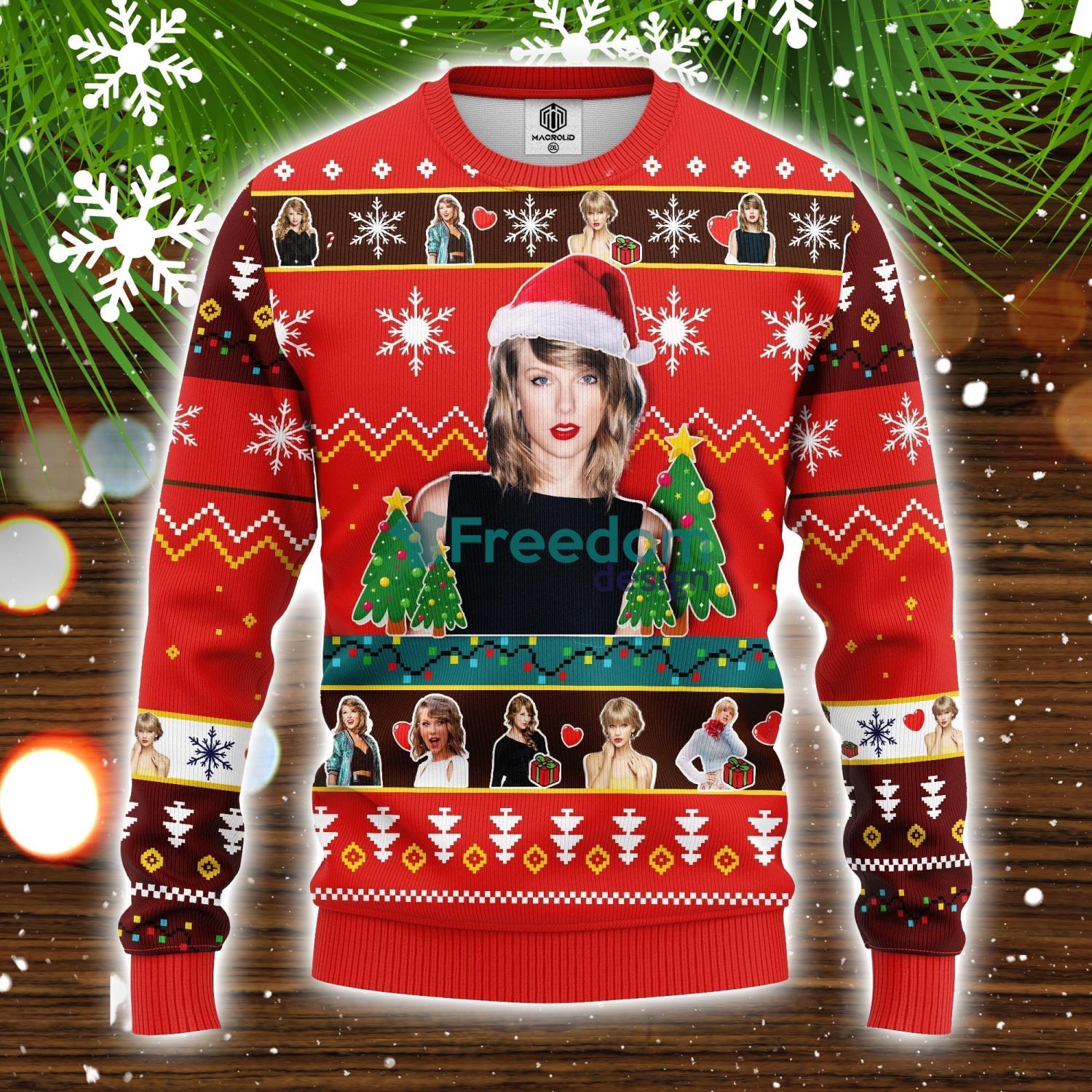 Taylor Swift Ugly Christmas Sweater Red Amazing Gift Idea Christmas Party Gift image Taylor Swift Ugly Christmas Sweater Red Amazing Gift Idea Christmas Party Gift Product Photo 1