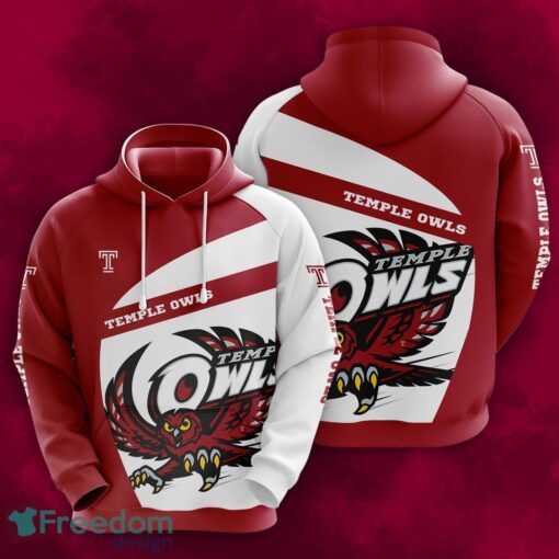 Temple Owls 3D Hoodie For Fans New Trending All OVer Print - Temple Owls 3D Hoodie For Fans New Trending All OVer Print