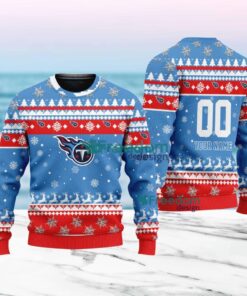 Tennessee Titans Merry Christmas Ugly Sweater New Designs Gift For Fans Custom Name And Number