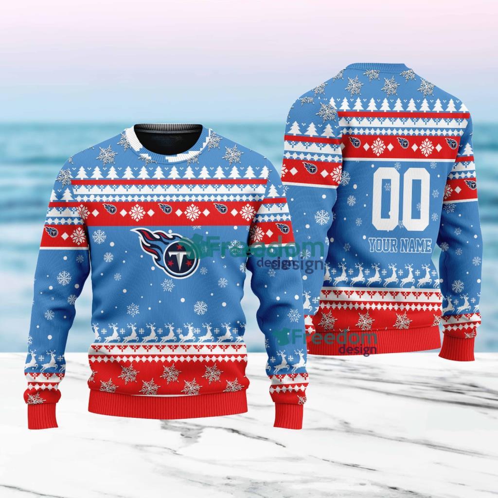 Tennessee Titans Merry Christmas Ugly Sweater New Designs Gift For Fans Custom Name And Number image Tennessee Titans Merry Christmas Ugly Sweater New Designs Gift For Fans Custom Name And Number Product Photo 1