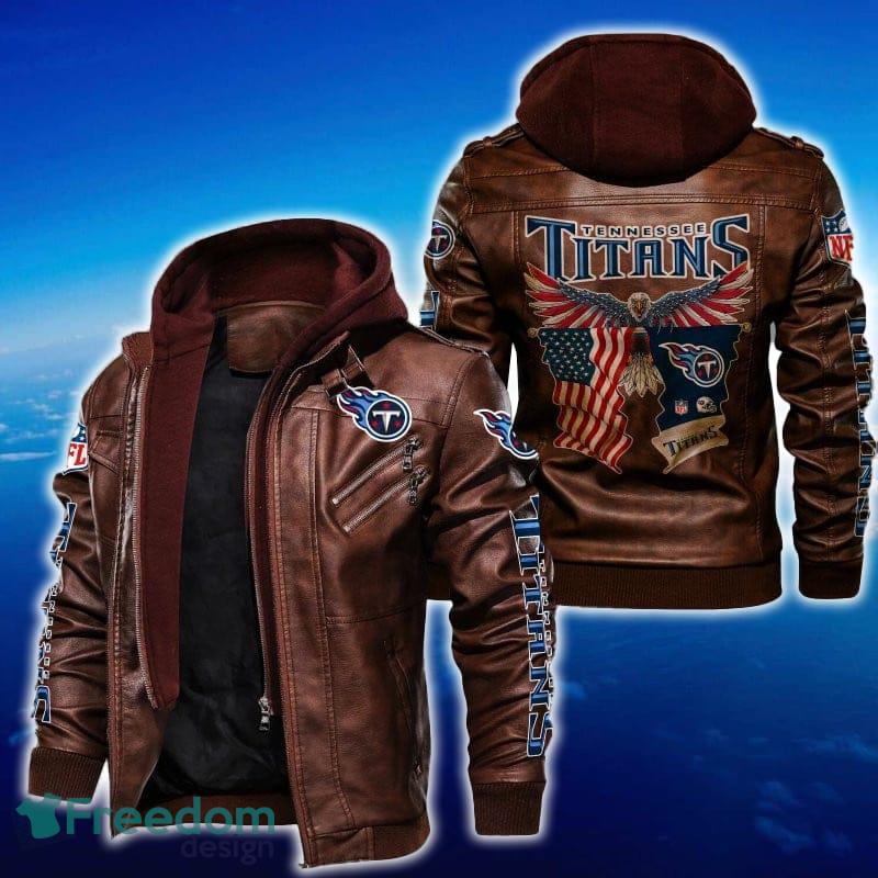 Tennessee Titans NFL Eagle 2D Leather Jacket Black And Brown Color image Tennessee Titans NFL Eagle 2D Leather Jacket Black And Brown Color - Tennessee Titans NFL Eagle Leather Jacket_2