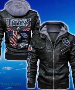 Tennessee Titans NFL Eagle 2D Leather Jacket Black And Brown Color