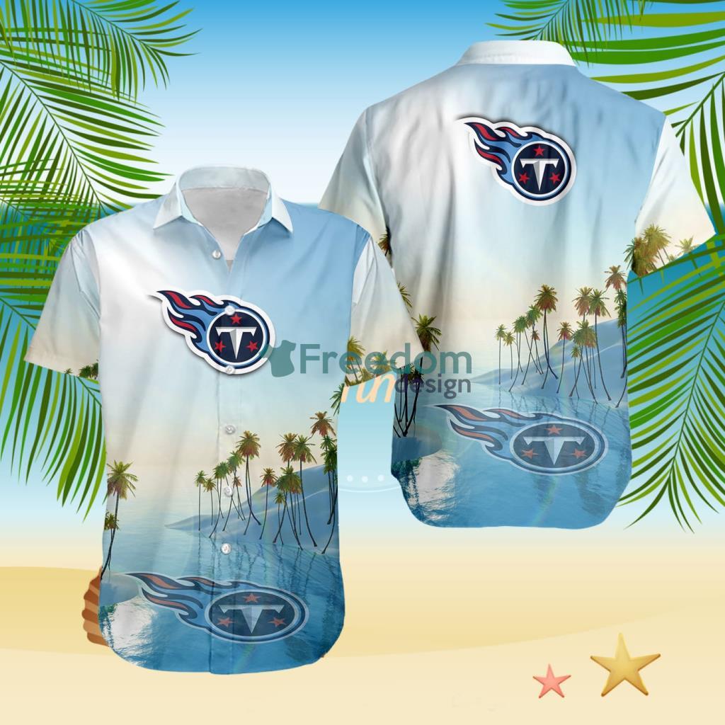 Tennessee Titans Tropical Beach Blue Hawaiian Shirt image Tennessee Titans Tropical Beach Blue Hawaiian Shirt Product Photo 1