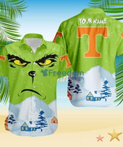Tennessee Volunteers NCAA  Grinch Merry Merry Christmas House House Tropical Hawaiian Shirt Custom Name