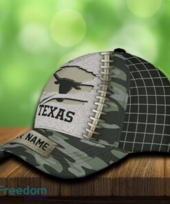 Texas Longhorns 3D Hat And Cap Beach Design Camo Green For Fans Gift Custom Name - Texas Longhorns 3D Hat And Cap Camo_3