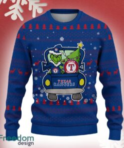 Texas Rangers Grinch Driving Funny 3D Ugly Christmas Sweater For Men Women