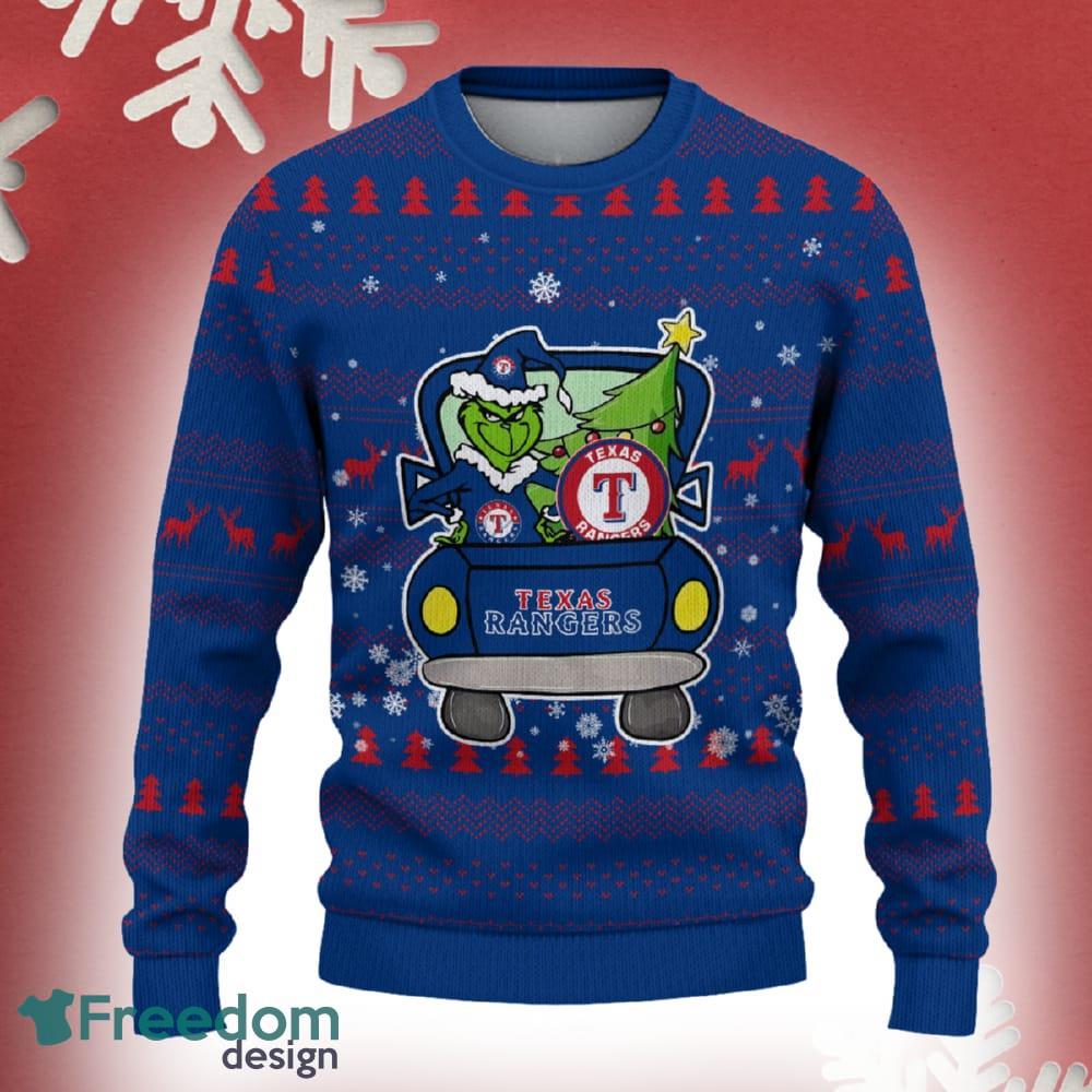 Texas Rangers Grinch Driving Funny 3D Ugly Christmas Sweater For Men Women image Texas Rangers Grinch Driving Funny 3D Ugly Christmas Sweater For Men Women - Texas Rangers Christmas Sweater Grinch Driving Photo 2