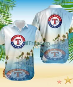 Texas Rangers Tropical Beach Blue Hawaiian Shirt