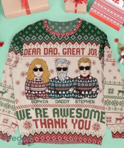 Thank You Dad Personalized Ugly Sweater Christmas
