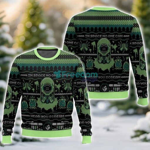 The Alien, No One Can Hear You Scream Ugly Christmas Sweater For Men And Women Christmas Holiday Gift - The Alien, No One Can Hear You Scream Ugly Sweater-3