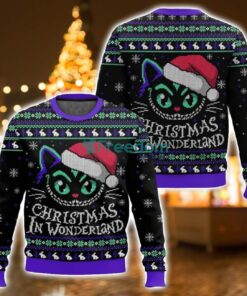 The Cheshire Cat, Christmas In Wonderland, Christmas Ugly Sweater 3D Printed Sweater Christmas Gift