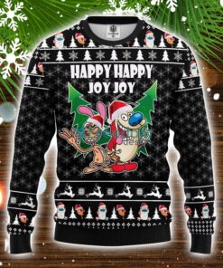 The Ren & Stimpy Show Ugly Christmas Sweater Amazing Gift Idea Christmas Party Gift Product Photo 1