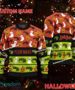 Thumpstar Motorcycle Custom Name Halloween Ugly Christmas Sweater For Fans