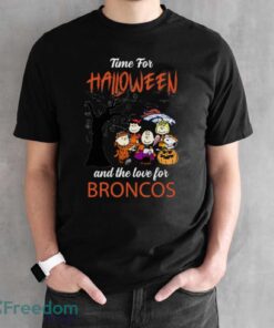 Time For Halloween & The Love For Denver Broncos Limited Edition Shirt - Black Unisex T-Shirt