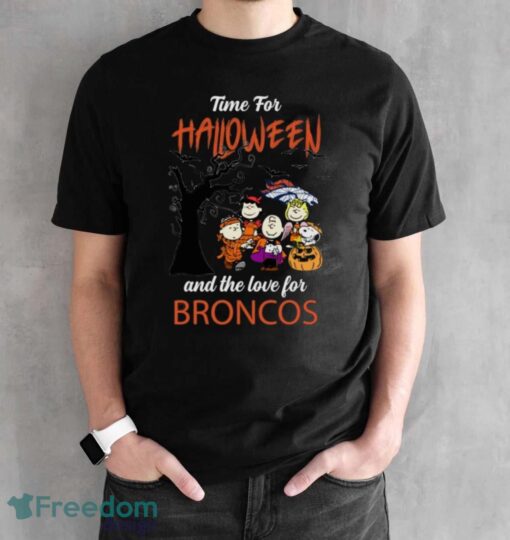 Time For Halloween & The Love For Denver Broncos Limited Edition Shirt - Black Unisex T-Shirt