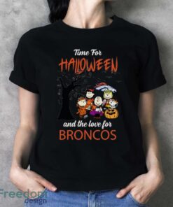 Time For Halloween & The Love For Denver Broncos Limited Edition Shirt - Ladies T-Shirt