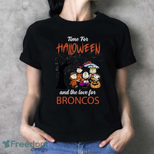 Time For Halloween & The Love For Denver Broncos Limited Edition Shirt - Ladies T-Shirt