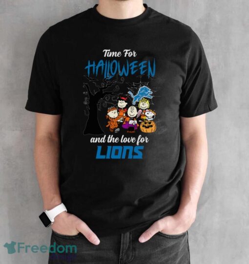 Time For Halloween & The Love For Detroit Lions Limited Edition Shirt - Black Unisex T-Shirt