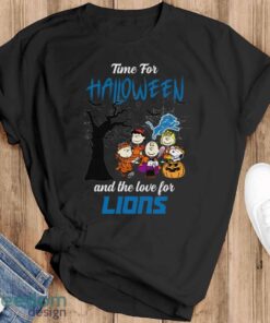 Time For Halloween & The Love For Detroit Lions Limited Edition Shirt - Black T-Shirt