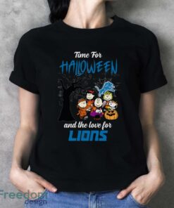 Time For Halloween & The Love For Detroit Lions Limited Edition Shirt - Ladies T-Shirt