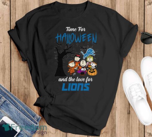 Time For Halloween & The Love For Detroit Lions Limited Edition Shirt - Black T-Shirt