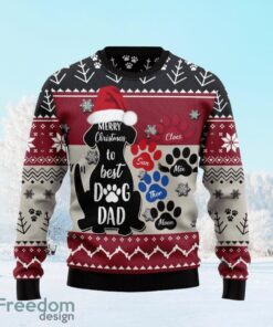 To Best Dog Dad Ugly Christmas Sweater For Men, Christmas Git For Dad, Grandpa