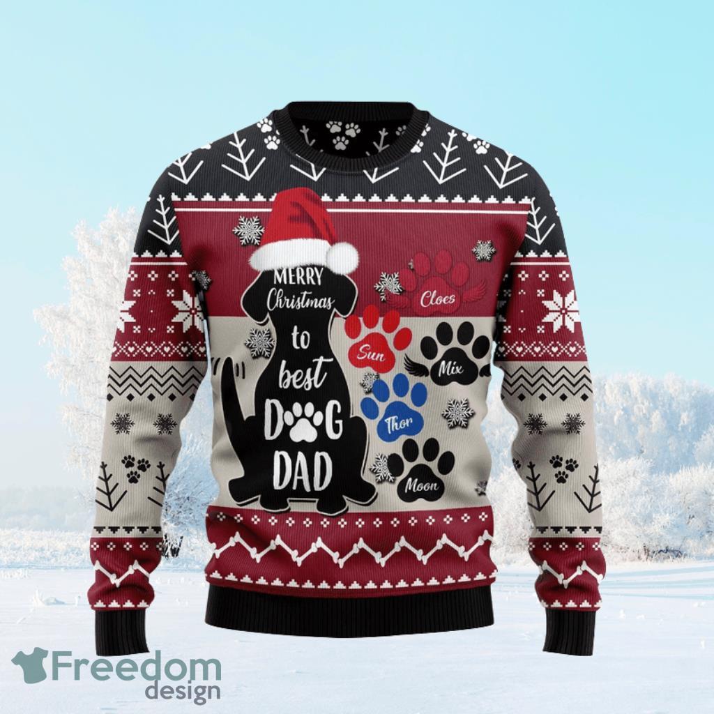 To Best Dog Dad Ugly Christmas Sweater For Men, Christmas Git For Dad, Grandpa image To Best Dog Dad Ugly Christmas Sweater For Men, Christmas Git For Dad, Grandpa Product Photo 1
