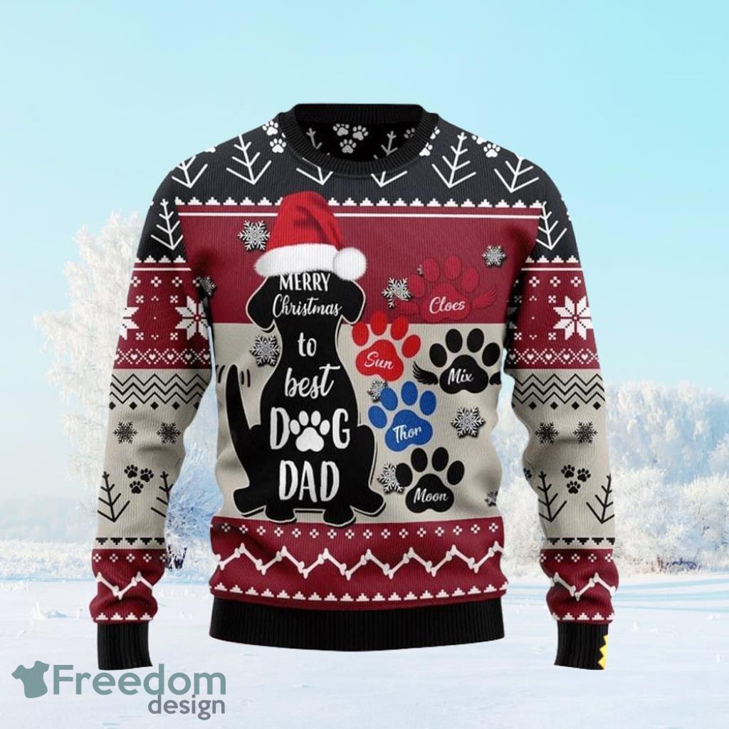 To Best Dog Dad Ugly Christmas Sweater Show Your Love For Your Furry Friend image To Best Dog Dad Ugly Christmas Sweater Show Your Love For Your Furry Friend Product Photo 1