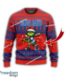 Toronto Blue Jays Grinch Design Ugly Christmas Sweater Gift For Men And Women