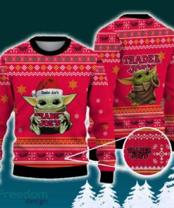 Trader Joe’s Baby Yoda Santa Hat Funny Brands Logo 3D Sweater For Men Women Fans Gift Christmas