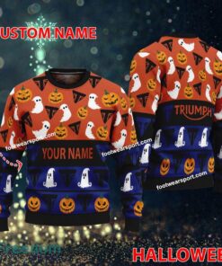 Triumph Motorcycle Custom Name Halloween Ugly Christmas Sweater Gift For Men And Women